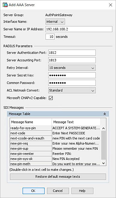 Screenshot of the add AAA Server page